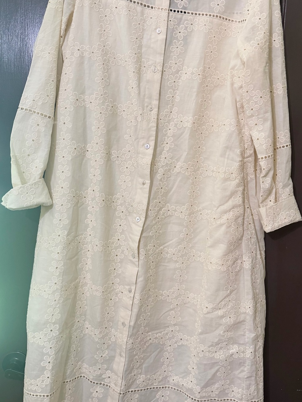 Tuckernuck White Eyelet Shirt Midi Dress - Picture 3 of 4